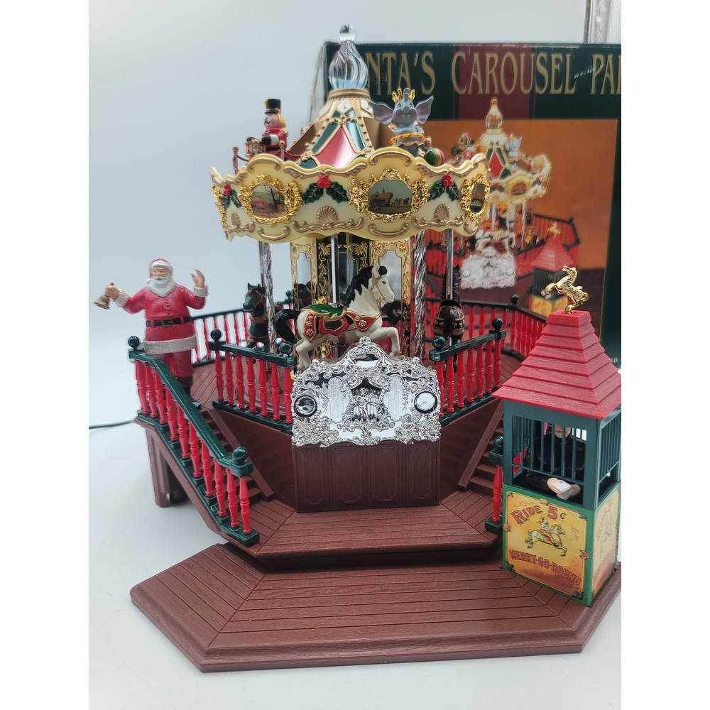 Maisto Santa's Carousel Park Animated Musical Christmas Village Illuminated Box
